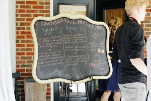 The Menu Board. Seriously, my best friend nailed these chalkboard signs. Her writing is much better than mine. (Abby Floyd)